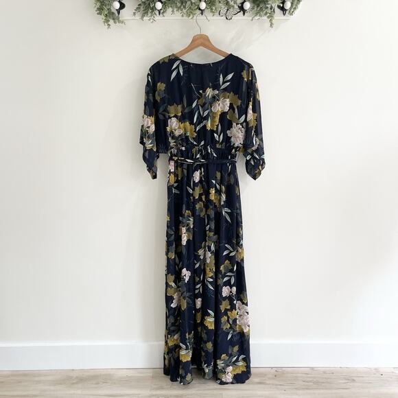 new Baltic Born Navy Blue Multicolor Floral Lined Flowy Maxi Sundress Size S - Picture 2 of 4